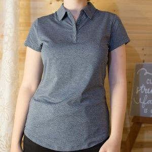 Blue and White Stripped Eddie Bauer Golf Polo